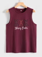 Wholesale HAPPY EASTER Printed Casual Tank Top