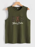 Wholesale HAPPY EASTER Printed Casual Tank Top