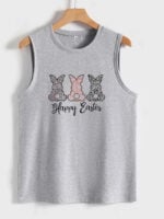 Wholesale HAPPY EASTER Printed Casual Tank Top