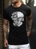 HATING ME Print Short Sleeve T-Shirt