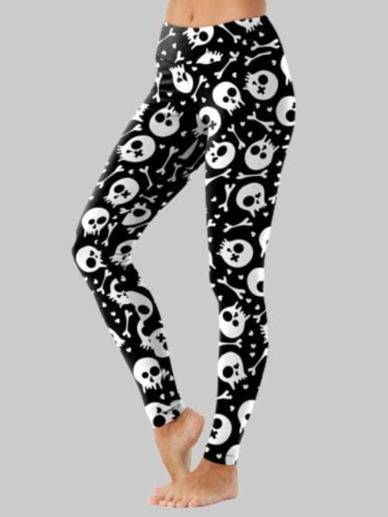 Halloween Skull Print Leggings