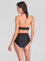 Wholesale Halter Tie Solid Bikini Swimsuit