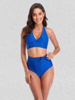 Wholesale Halter Tie Solid Bikini Swimsuit