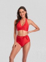 Wholesale Halter Tie Solid Bikini Swimsuit