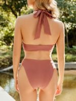 Wholesale Halterneck Cutout Lace-up Swimsuit