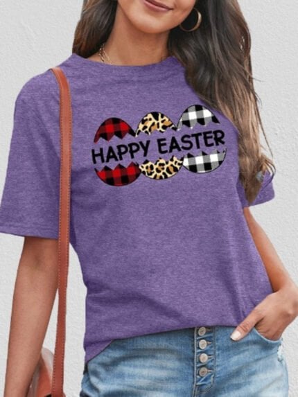 Wholesale Easter Print Short Sleeve T-Shirt