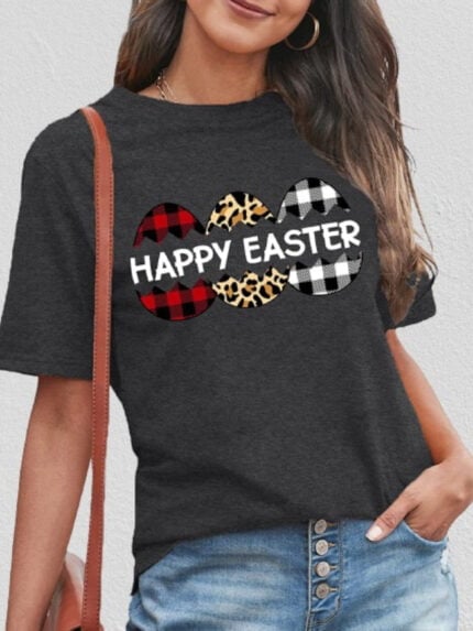 Wholesale Easter Print Short Sleeve T-Shirt