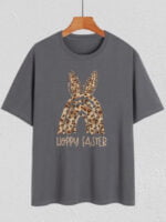 Wholesale Happy Easter leopard print T-shirt