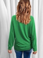 Heart Lucky Shamrock Print Long Sleeve T-Shirt