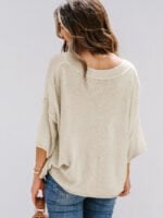 Heart Pattern Half Sleeve Sweater