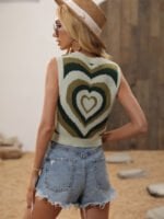 Heart sleeveless knitted vest