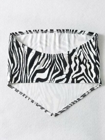 Wholesale Irregular Zebra Print Top