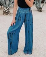 High Waist Pocket Casual Wide Leg Pants