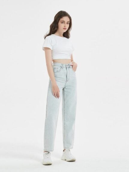 High Waist Straight Leg Jeans