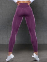 High waist solid color yoga pants