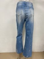 Hole Water wash Distressed jeans