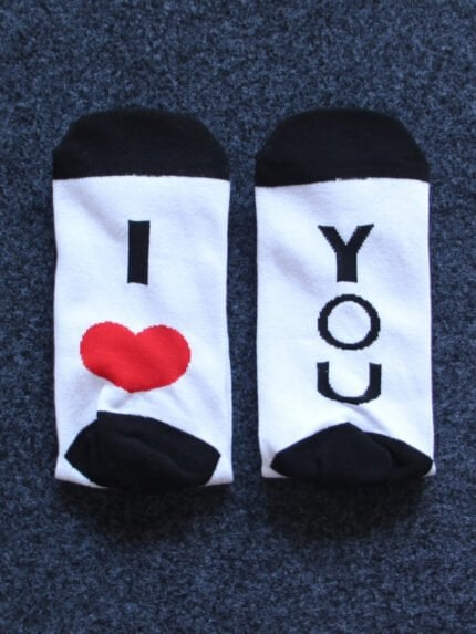 ILOVEYOU letter print socks