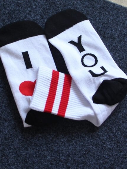 ILOVEYOU letter print socks