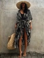 Wholesale Irregular Print Bikini Beach Cardigan