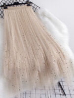 Wholesale Irregular star sequins mesh skirt