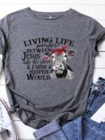 Wholesale LIVING LIFE Letter Print Short Sleeve T-Shirt