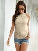 Wholesale Lace Hollow Halter Sweet Vest