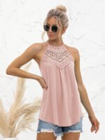 Lace Stitching Halterneck Top