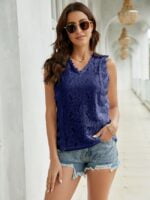 Wholesale Lace V-Neck Sleeveless Tank Top