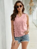 Wholesale Lace V-Neck Sleeveless Tank Top