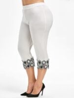 Lace paneled high waist leggings