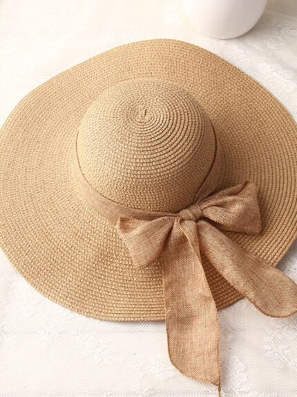 Lace up big brim beach hat