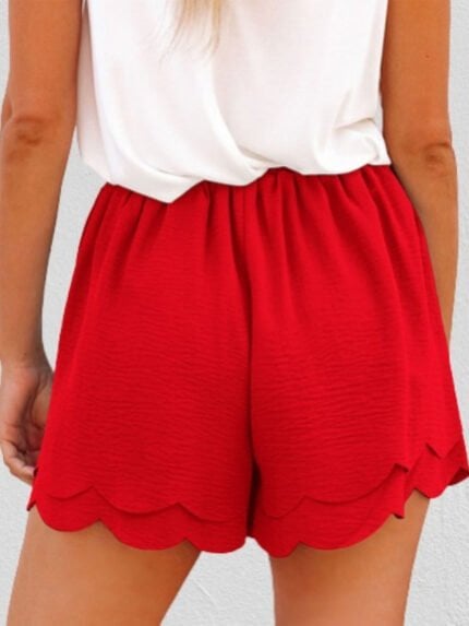 Layered Petal Bow Casual Shorts