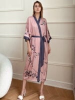 Wholesale Lce silk lace-up bathrobe loungewear