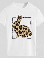 Wholesale Leopard Bunny Print Short Sleeve T-Shirt