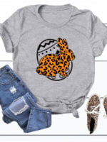 Wholesale Leopard Bunny Print Short Sleeve T-Shirt