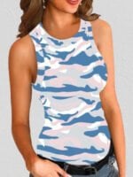 Wholesale Leopard Camo Print Casual Tank Top