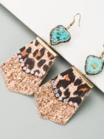 Leopard Fringe Sequin Earrings