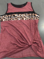 Wholesale Leopard Panel Sleeveless Knot Tank Top