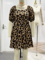 Wholesale Leopard Print Backless Sexy Dress