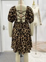 Wholesale Leopard Print Backless Sexy Dress