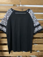 Wholesale Leopard Print Half Sleeve Crew Neck T-Shirt