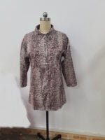 Wholesale Leopard Print Lapel Button Midi Shirt