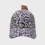 Leopard Print Mesh Panel Baseball Cap