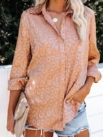 Leopard Print Stand Collar Shirt