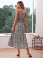 Wholesale Leopard V-Neck Tie Slip Dress