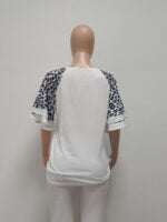 Wholesale Leopard-print crew-neck paneled T-shirt