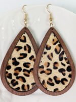 Leopard print drop earrings