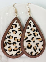 Leopard print drop earrings