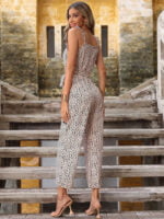 Wholesale Leopard-print lace-up jumpsuit