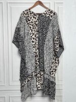 Wholesale Leopard-print mid-length beach blouse